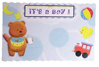 Boy/Girl Birth Announcement/Enclosure Note Cards - Pack of 10 (Blue - It's a Boy, 10 Pack)