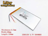 3.7V 5000mAh 3580150 Lithium Polymer Ion Rechargeable Battery Lithium Polymer Li-Po Battery for MP4 GPS MP3 Bluetooth Stereo DIY Gift