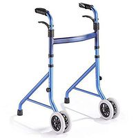 LIBWX Old Man Folding Walker, Aluminum Alloy Rollator with Wheel Disabled Person Walking Stick Walking Car (Color : Blue)