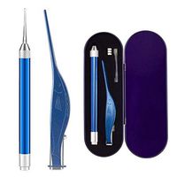 JESSICAR Ear Pick Set of Ear Pick Spoon and Ear Tweezers, Ear Wax Removal Tools with LED Light, Ear Cleaning Kit with Storage Box, Visible Ear Care Tool Accessories (Blue-2 Piese Set)