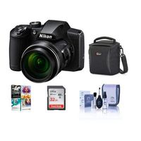 Nikon COOLPIX B600 16MP Compact Digital Point & Shoot Camera, 60x Optical Zoom, Black - Bundle with 32GB SDHC Card, Camera Case, Cleaning Kit, PC Software Package