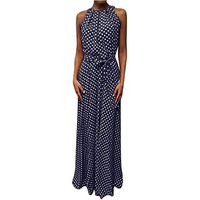 CCatyam Plus Size Dresses for Women, Skirt Dot Print Sexy Loose Bandage Casual Party Fashion Blue
