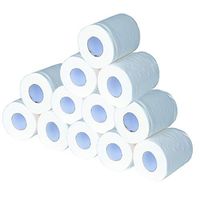 12 Rolls Highly Absorbent Toilet Paper, Smooth Soft Skin-friendly White 4-Ply Toilet Tissue Strong Home Kitchen Roll Toilet Paper for Daily Use (12)