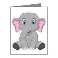 Note Card Cute Elephant Sitting