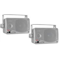 Pair Pyle Plmr24s Silver Marine Audio 2 Way Box Speakers
