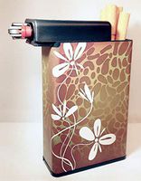 Cigarette Case with Built on Lighter Holder (Leopard Spots)