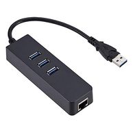 USB 3.0 Portable Hub with Ethernet，3 Ports USB 3.0 Hub 1000 Mbps to RJ45 Gigabit Ethernet LAN Wired Network Adapter Converter for Windows Mac Zoyce