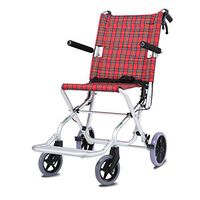 wheelchair Lightweight Folding Transport, Transport Chair with Locking Hand Brakes,Breathable Cushion sit Compact for Elderly and Handicapped