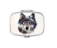 Wolf Head Drawing Personalized Custom HOT Sale stainless steel Pill Case Box Medicine Organizer Gift Box