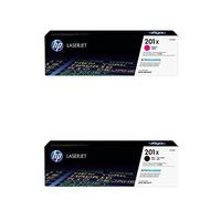 HP 201X (CF403X) Magenta High Yield Original LaserJet Toner Cartridge and HP 201X (CF400X) Black High Yield Original LaserJet Toner Cartridge Bundle