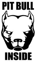 Pitbull Inside Dog Pet Animal - Sticker Graphic - Auto, Wall, Laptop, Cell, Truck Sticker for Windows, Cars, Trucks