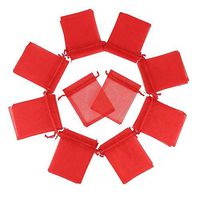 Sheer Drawstring Organza Gift Bags - 4x6 Inches Mesh Jewelry Pouches Wedding Party Festival Gift Candy Bags, Pack of 120 (red)