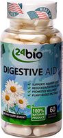 24bio Digestive Aid Organic Supplement -Best Probiotics & Prebiotics, Enzymes Pills That May Ease Bloating & Constipation -Full of Lactobacillus Reuteri