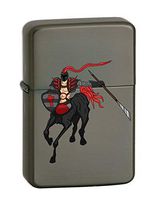 Hat Shark Centaur Dark Knight Gallop Running with Sword and Shield Vector KGM Thunderbird Vintage Lighter - Gunmetal Satin