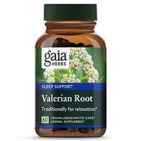 Gaia Herbs, Valerian Root, Sleep Support, Non Habit Forming Herbal Sleep Aid, Melatonin Free, Vegan Liquid Capsules, 60 Count