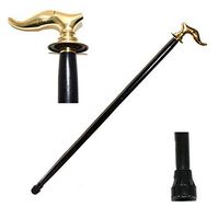 Handmade Wooden 37” Decorative Walking Stick Cane Men Women Metal Brass Handle (Elephant-B)