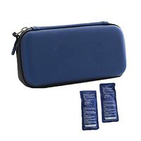 Portable Insulin Cooler Bag Insulated Insulin Protector Waterproof Travel Carry Case Box Ice Bag with 2 Pack Ice Gel (Blue)