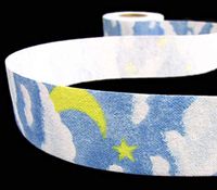 5 Yards Clouds on Baby Blue Flannel Feel Ribbon 1 5/16"W