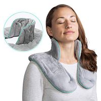 Microwaveable Neck & Shoulder Wrap by Vitnesse - Weighted Herbal Aromatherapy Heating Pad for Men & Women - Comforting Compress for Muscle Pain, Anxiety & Stress Relief (Grey)