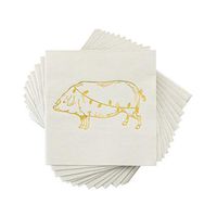 CakeWalk 4847 Christmas Light Pig Holiday Napkin (Pack of 12)