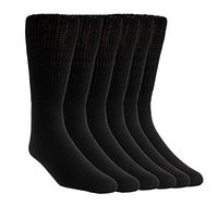 Comfort Finds Diabetic SwellSox - Breathable Cotton Socks - Loose Fitting Comfortable Sock – Non Binding Top Design – Improve Foot Circulation (Black, 3 Pair)