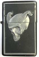 Eclipse Biker Devil Horn Skull Design Windproof Jet Flame Pocket Torch Lighter, 1880