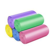 Mini Skater 100 Pcs Garbage Bags Thicken Assorted Color 5 Rolls Plastic Trash Bag Can Bin Liners Wastebasket for Bathroom Bedroom Home Kitchen Office Garden