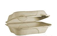 World Centric to-SC-UHB 100% Compostable Unbleached Plant Fiber Hoagie Box Take Out Containers, 9" x 6" x 3" (Pack of 500)