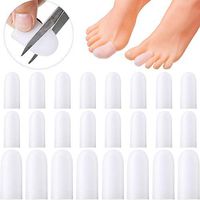 24 Pieces Toe Cushion Tube Multi Size Toe Cushion Tube Soft Gel Corn Pad Protectors for Cushions Corns, Blisters, Calluses, Toes and Fingers (S and L)