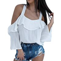 Kiminana Butterfly Sleeve Vest,Women Off Shouder Tops Cold Shouder Blouse Short Sleeve T-Shirt White