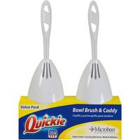 Quickie Toilet Bowl Brush & Caddy, 2 count Brush Fibers Treated With Microban