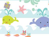 SEA BABIES Gift Wrap 18"x833'Gift Wrap Full Ream Roll (1 unit, 1 pack per unit.)