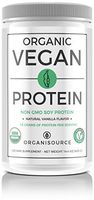 Organic Vegan Soy Protein Powder by Organisource (14.4 oz.) Natural Vanilla Flavor | Non-GMO, Soy Protein Isolate | Pure, USDA Certified | Fortify Muscles, Bone Health, Energy