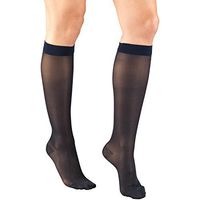 Truform Sheer Compression Stockings, 15-20 mmHg, Women's Knee High Length, 20 Denier, Navy, 2X-Large