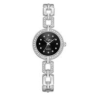Women's Stainless Steel Quartz Wrist Watches with Diamond-Accented, Beauty & Delicate Hook Buckle Bracelet Watch (D)