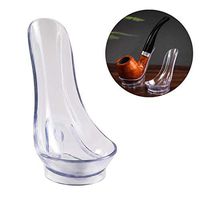 Hometu 1 Piece Transparent Plastic Tobacco Pipe Stand Holder, 360 View Pipe Display Stand, Smoking Pipe Holder Rack