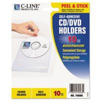 C-Line 70568 Self-Adhesive CD Holder, 5 1/3 x 5 2/3, 10/PK