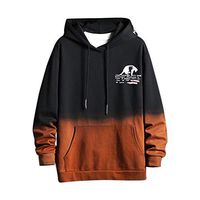 DRAGONHOO Long Sleeve t Shirt Men's Fashion Cap Gradual Colour Long Sleeve Guard Large Hat Guard Sweatshirt Black