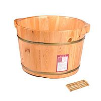 Footbath，Solid Wood Natural Thicken Foot Basin，Foot Basin Wooden Bucket，Foot Spa Wooden Tub，Solid Wood Foot Basin，Foot Bath Tub，Wooden Wash Basin
