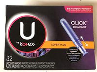 U by Kotex Click Compact Tampons, Super Plus Absorbency, Unscented, 34 Count