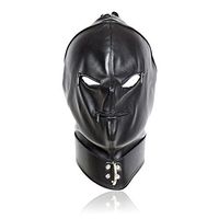 Mask Sexy Adult Costume,Artificial Leather Material,Mouth With Zipper Party Party Bondage Cosplay Costume JMung
