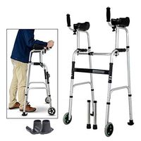 Walkers Elderly Adjustable Aluminum Alloy Rehabilitation Crutch Elderly Armrests Bathroom Chair Walking Rehabilitation Equipment (Color : Silver, Size : A)