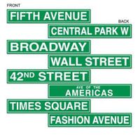 Beistle 50094 4-Pack NYC Street Sign Cutouts, 4-Inch by 24-Inch