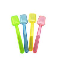 Honbay 100PCS Assorted Color 3.74 Inch Mini Plastic Shovel Spoons Perfect For Sampling Tasting or Taste Testing Frozen Desserts Ice Cream Cereal Yogurt Cake Pie or any Food You Desire