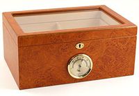 Bally Burl Huge Glass Window Top 100ct Cigar Humidor