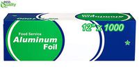 EcoQuality [1 Pack] Food Service Aluminum Foil Roll (12" x 1000) with Sturdy Corrugated Cutter Box - Great for Grill Use, Kitchen Wrap, Foil Wrap, Cooking, Cleaning