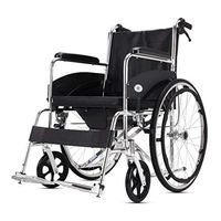 MEI Walker Lite Self Propelled Wheelchair, Elderly Disabled Walker Folding Portable Black