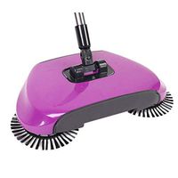 SBQF Household Hand Sweeping Machine Without Electricity 360 Degree Rotating,Automatic Cleaning Push Sweeper Broom Dustpan Trash Bin (Color : Purple)