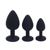 APMIX 3PCS Silicone Butt-Anal-Play Filrt Toys-Black