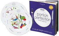 Portion Plate Perfection 2 Portion Control Porcelain Plates 10” & International Book, Visual Weight Control for Weight Loss Tool, Diabetes and Healthier Diets Education Tool for Adults & Children